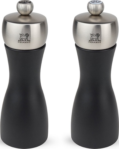 Peugeot Tahiti Manuele Duo Peper- en Zoutmolen uit Hout & Inox - 15cm - Fidji Zwart